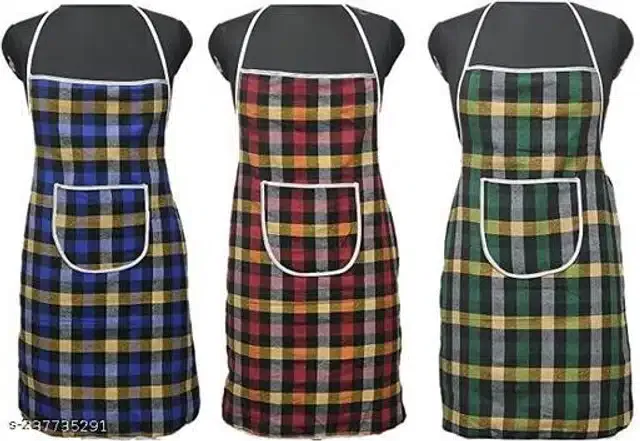 Waterproof Apron for Women (Multicolor, Pack of 3)