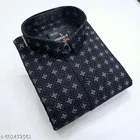 Cotton Blend Checked Shirt for Men, Black 