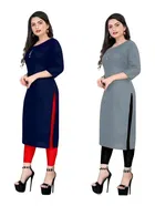Crepe Solid Kurtis for Women 