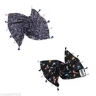 Printed Chiffon Scarves with Tassels for Women, Multicolor, Pack of 2