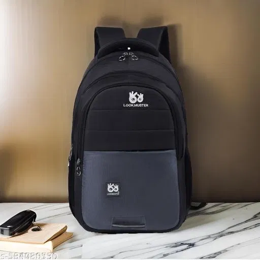 Polyester Backpack for Men & Women, Black