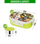 Stainless Steel Insulated 2 Containers Lunch Box for Kids 