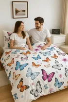 Butterfly Printed Comforter 1.5Kg for Winter Multicolor 90x90inch