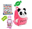 Combo of Fabric School Bag, Water Bottle with All in One Book for Kids 