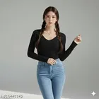 Lycra Top for Women, Black 