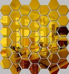 Acrylic Hexagon Shaped Wall Mirror Stickers 