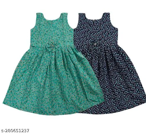 Frocks & Dresses for Girls (Green, 11-12 Years)