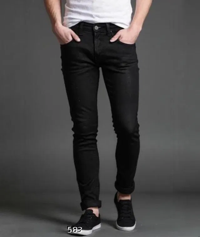 Denim Slim Fit Jeans for Men (Black, 32)