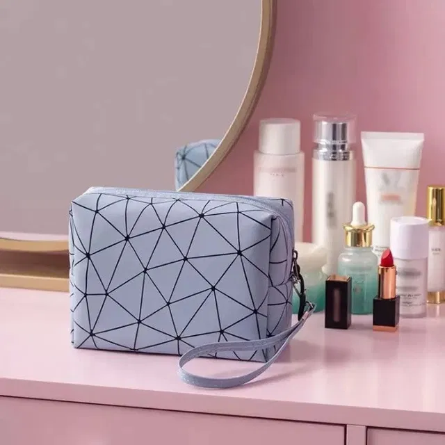 Canvas Portable Accessories & Cosmetics Storage Pouch (Blue)