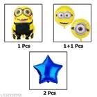 Minion Theme 4th Happy Birthday Decoration Items For Girls, Multicolor, Pack of 112