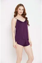 Satin Solid Babydoll for Women 