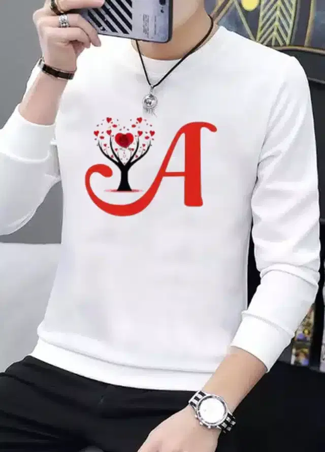 Long Sleeves T-Shirt for Men (White, M)