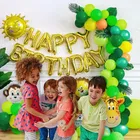 Jungle Theme 3rd Birthday Balloon Decoration Kit , Multicolor, Pack Of 74