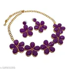 Stylish Kundan & Alloy Women’S Jewellery Sets, Purple