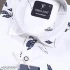 Cotton Blend Printed Shirt for Men, White 