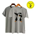 Round Neck T-Shirt for Men, Pack of 2 (Grey, XL)