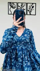 Floral Printed Cotton Short Kurti with Show Button for Women, Pack of 2 