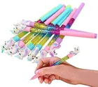 5 Pcs Unicorn Pen Pencils With Fur Pen 6In1 Pencil 