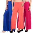 Cotton Blend Palazzos for Women (Multicolor, 28) (Pack of 3)