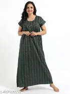 Satin Soft & Attractive Nightdress for Women & Girls , Green 