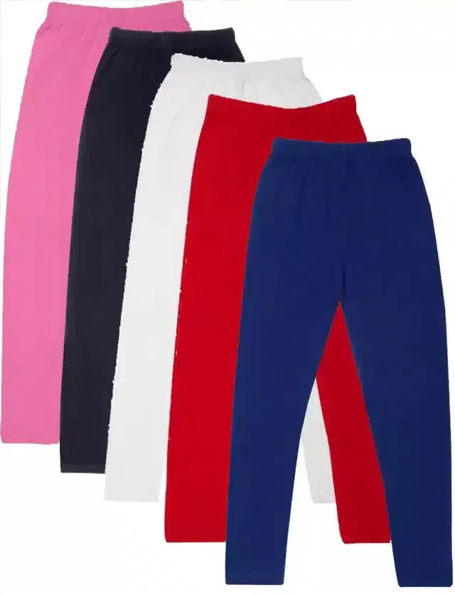 Soft & Comfortable Leggings for Girls (Pack of 5) (Multicolor, 9-10 Years)