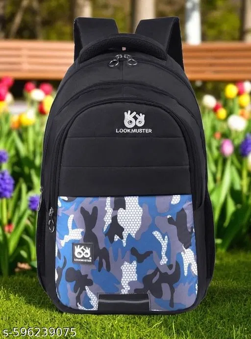Polyester Backpack for Men & Women, Black