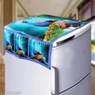 KANUSHI Industries® 1Pc Fridge Cover for Top with 6 Utility Pockets + 4 Fridge Mats 