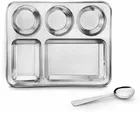 5 in 1 Compartments Dinner Plate with 1 Spoon 