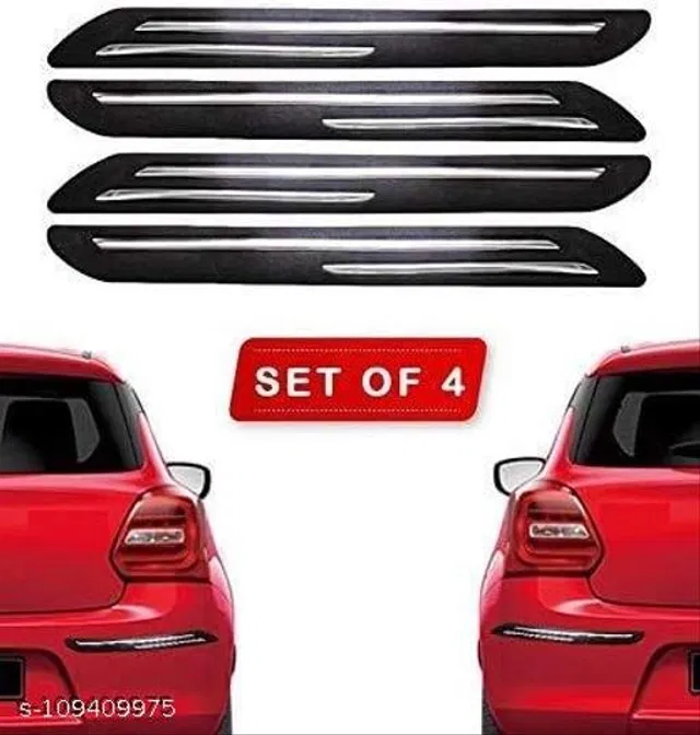 Rubber Car Bumper Protector (Black, Pack of 4)