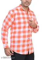 Cotton Blend Checked Shirt for Men, Multicolor 
