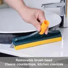 2 in 1 Floor Scrub Brush with Squeegee 120 Rotating Tile Brush for Cleaning Bathroom Patio Kitchen Toilet