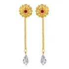Designer Gold Plated Chain Drop Earrings Set for Women & Girls 
