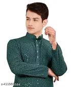 Embroidered Mandarin Neck Kurta for Men 