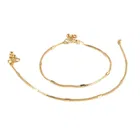 Brass Gold Plated Anklet Set (Gold, Set of 1)