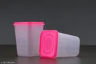 Plastic Storage Containers, Pink, Pack of 6 