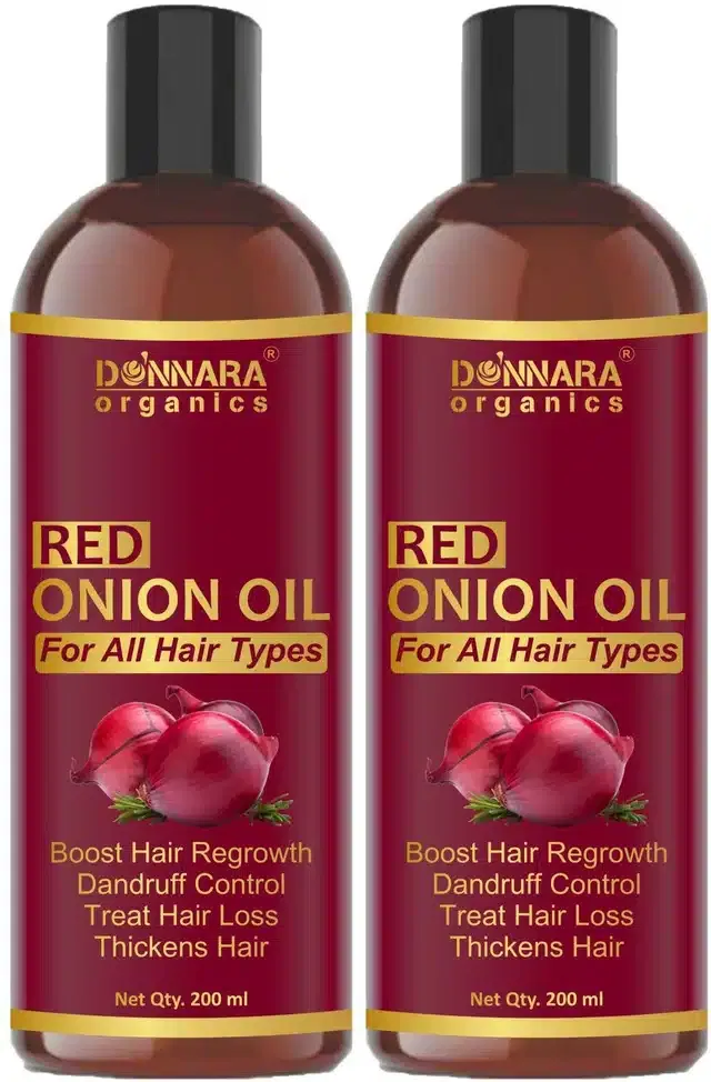 Donnara Organics Pure & Natural Red Onion Hair Oil (Pack of 2, 200 ml)