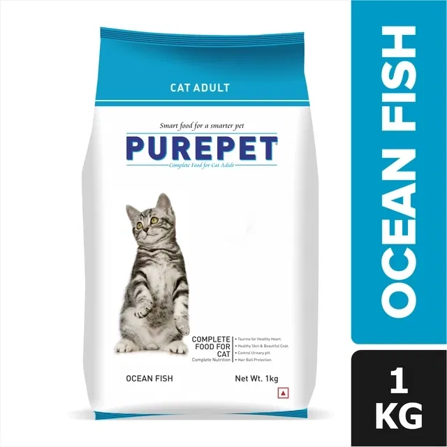 प्योरपेट ओशन फ़िश एडल्ट ड्राई कैट फ़ूड, 1 Kg
