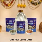Designer Potli + Navguni Super 7 Nutty Mix 175 g + Navguni 5-in-1 Seed Mix (Roasted & Salted) 200 g + Navguni 5-in-1 Seed Mix 200 g