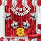 8th Happy Birthday Balloon Decoration Kit, Red, Set of 1