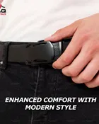 Textured Belt for Men, Black 