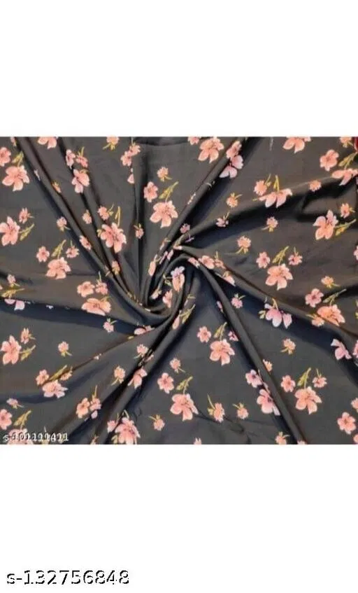 Crepe Fabric for Women (Black, Un Stitched)
