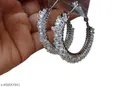 Alloy Earrings for Women (Silver, Set of 1)
