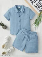 Cotton Spandex Shirt and Short Set for Boys 