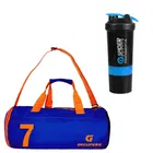 Polyester Printed Gym Bag with Shaker Bottle 