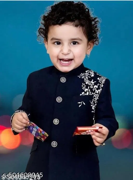 Botanical Cotton Kurta Set for Boys (White, 6-7 Years)