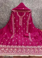 Vichitra Silk Punjabi/All Over Suits Semi-Stitched Suits 