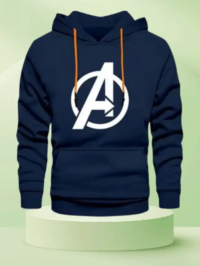 Full Sleeves Hooded Sweatshirt for Men (Navy Blue, XL)