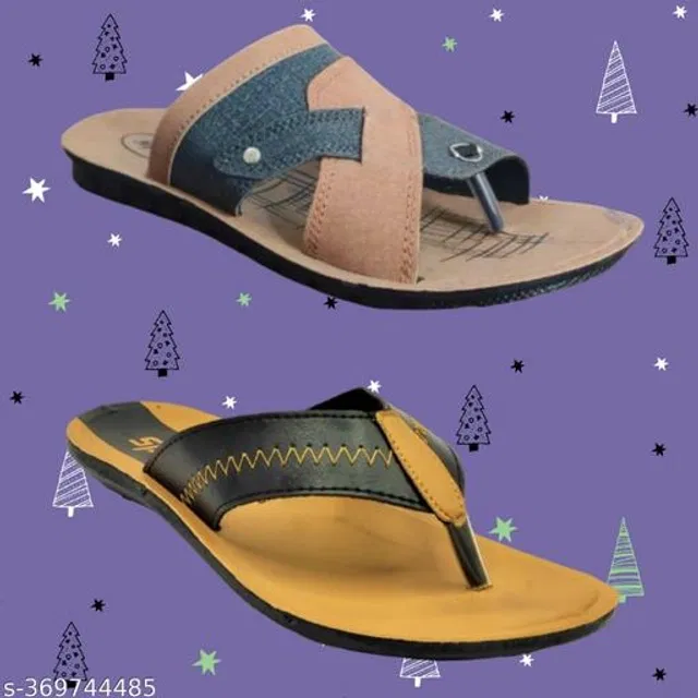 Flipflop for Mens (Multicolor, 6) (Pack of 2)