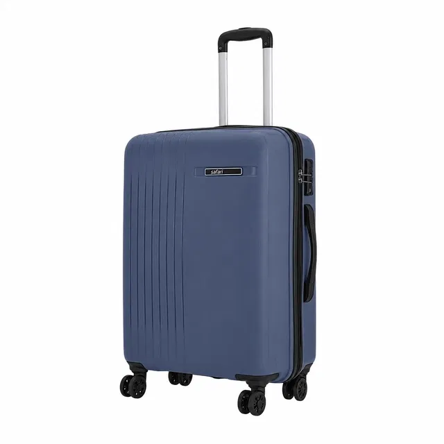 Safari Lancer 24 Inch [Medium] Trolley Bag with 360° Spinner 8 Wheels, Blue