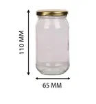 Afast Air Tight Kitchen Storage 1100 Ml long Glass Jar with Gold lid -Pack of 2